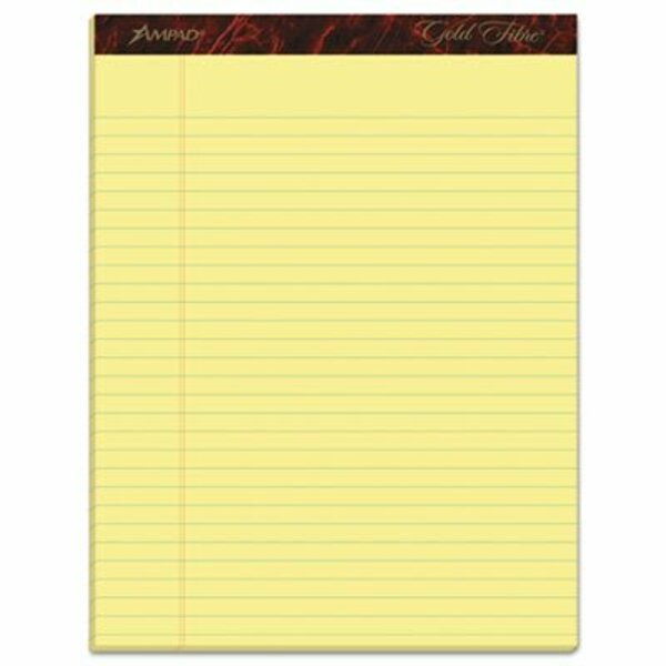 Ampad/ Of Amercn Pd&Ppr Ampad, GOLD FIBRE WRITING PADS, WIDE/LEGAL RULE, 8.5 X 11.75, CANARY, 50 SHEETS, DOZEN 20020